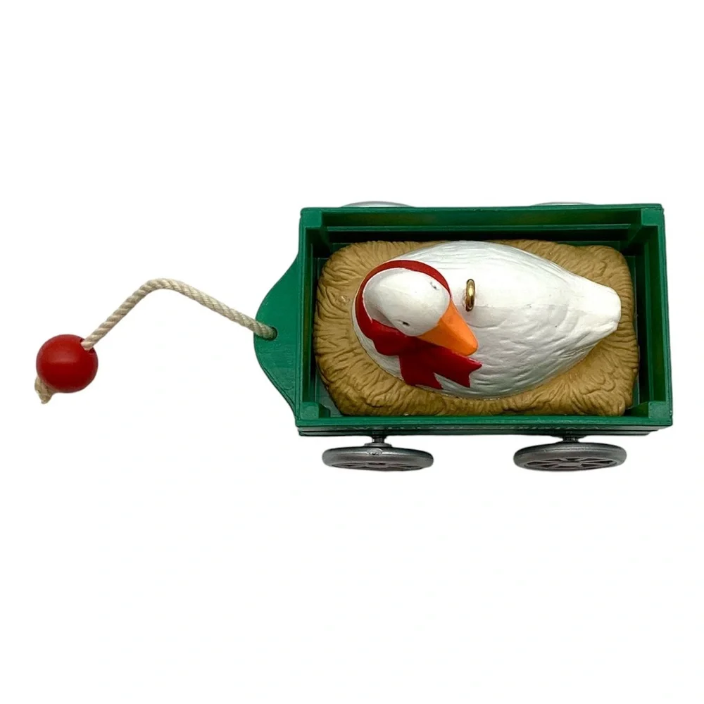 Hallmark 1990 “Goose Cart” Christmas Ornament